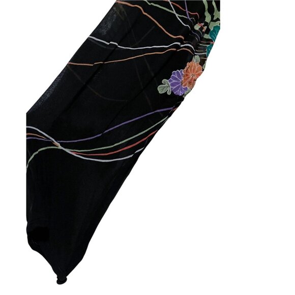 Vintage Anne Crimmins Silk Dress 16 Shift Tiers Dark Fairy Whimsygoth 100% Silk - Picture 4 of 10